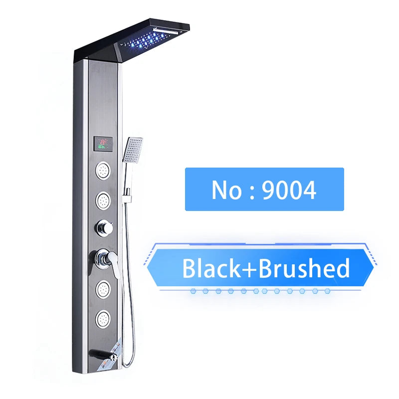 Shinesia LED Rain Shower Panel Spa Massage Jet Faucet System