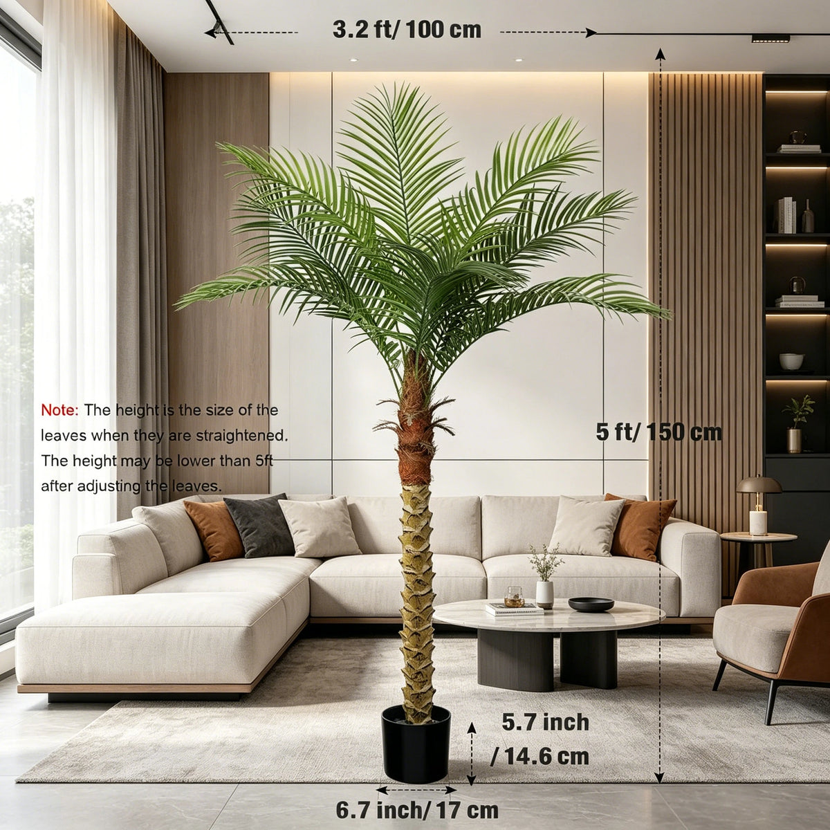 Olitree Artificial Golden Cane Palm Tree for Home and Patio Decor