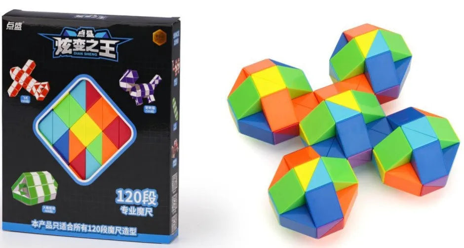 Diansheng Magic Snake Ruler Cube Folding Puzzle Toy for Kids and Adults