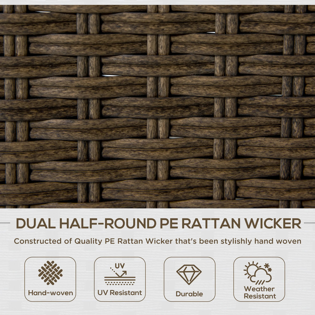 Outsunny 5 Piece Outdoor Wicker Furniture Set Table And Chairs
