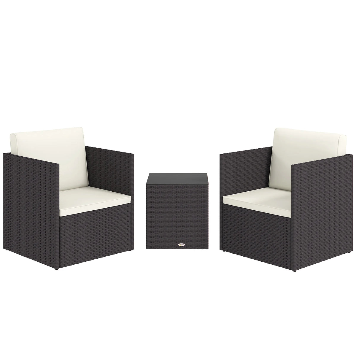 Outsunny Folding Wicker Bistro Patio Furniture Set for Outdoor Lounging