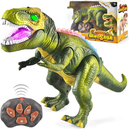 Joyfy Remote Control Walking Dinosaur Toy With Lights And Sounds