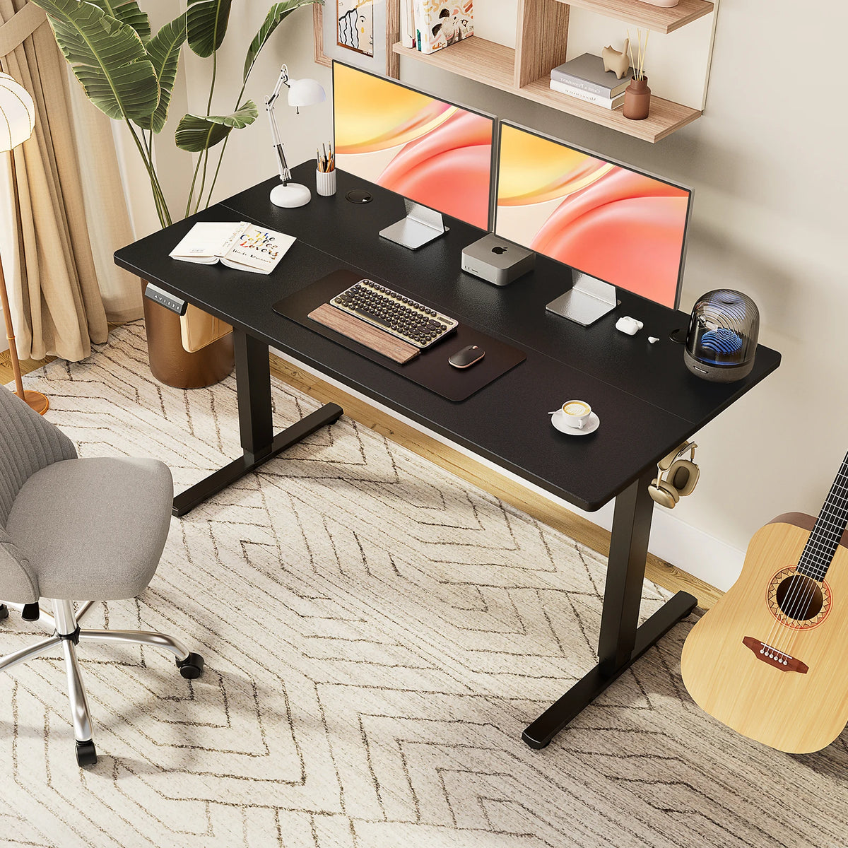 JHK Electric Height Adjustable Standing Desk for Home Office Workspaces