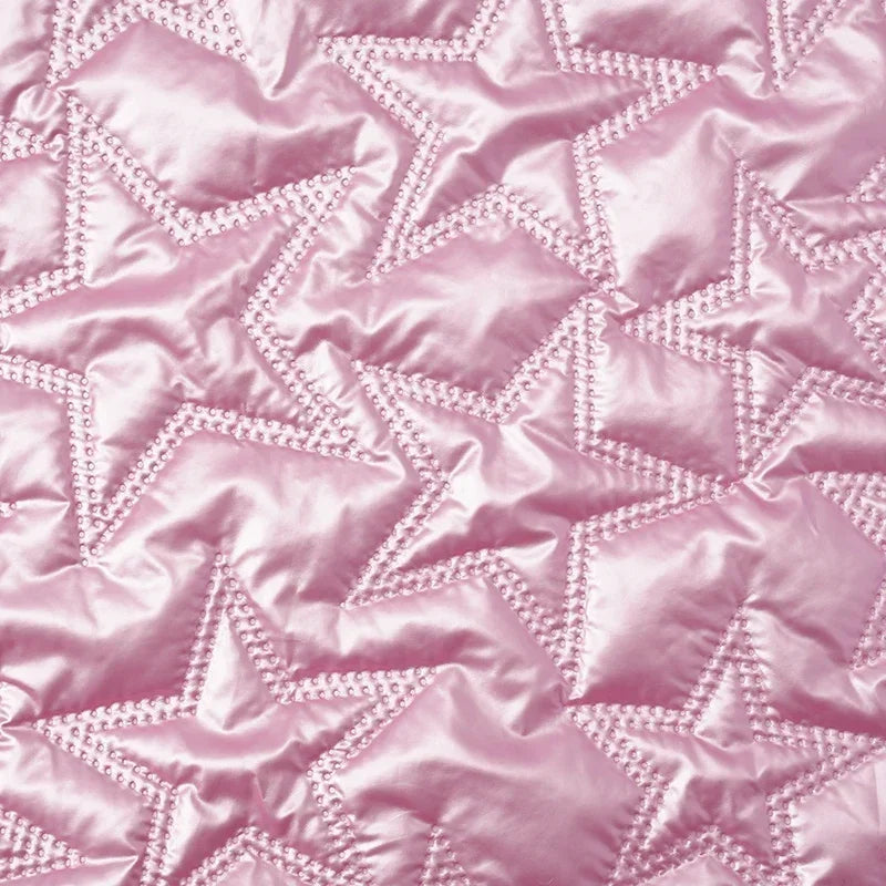 PU Artificial Leather Fabric Star Pattern For Sewing And Crafts