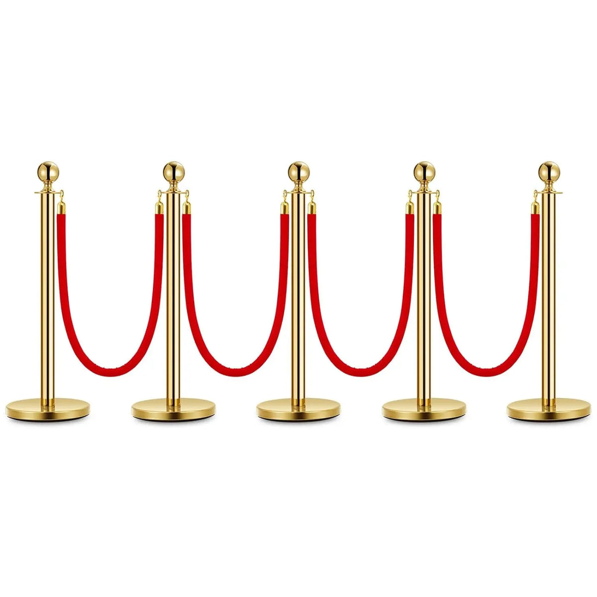 HiMISS Stainless Steel Stanchions With Velvet Ropes For Crowd Control