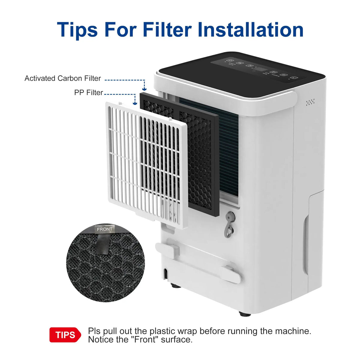 Shinco Home Dehumidifier With Drain Hose And Humidity Control