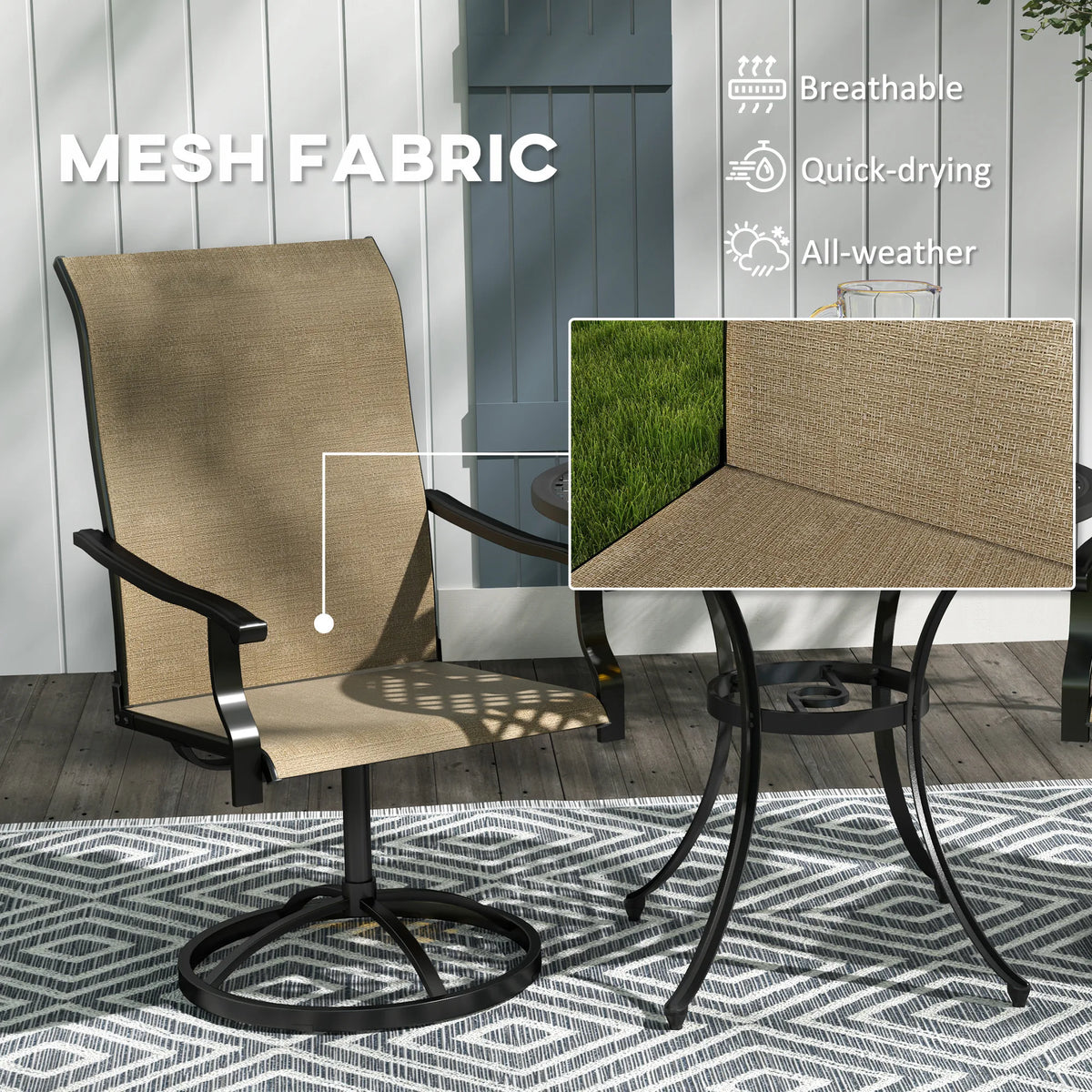 Outsunny Swivel Patio Dining Chairs With High Back Support