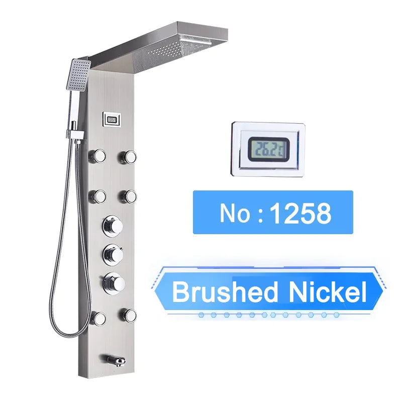 Shinesia LED Shower Panel With Digital Display Spa Massage Jets