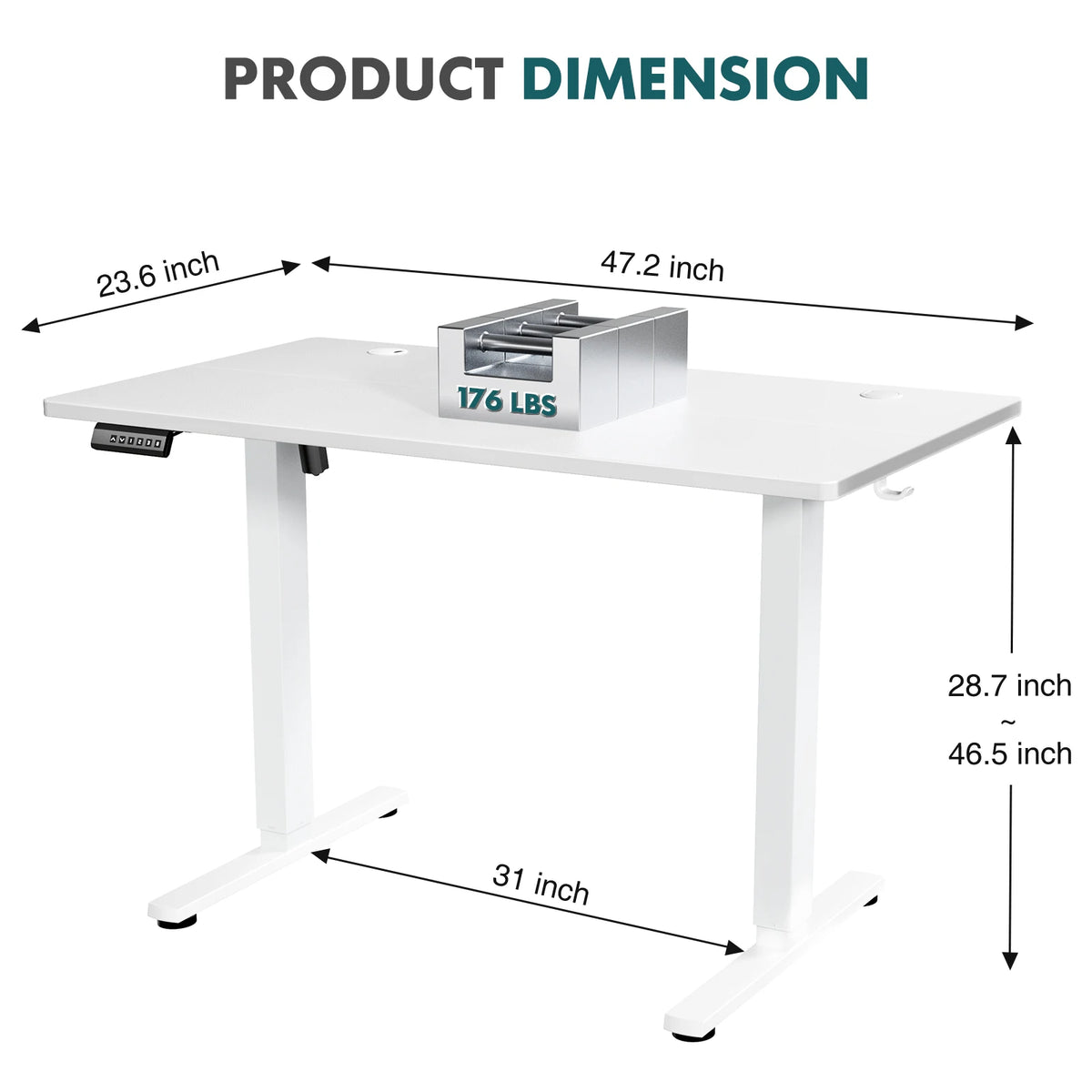 JHK Ergonomic Electric Height Adjustable Standing Desk for Home Office