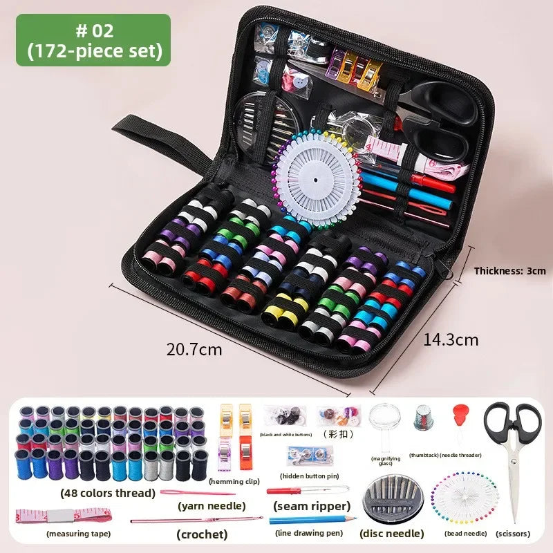 Complete Sewing Kit With Threads Needles Scissors And Tape Measure