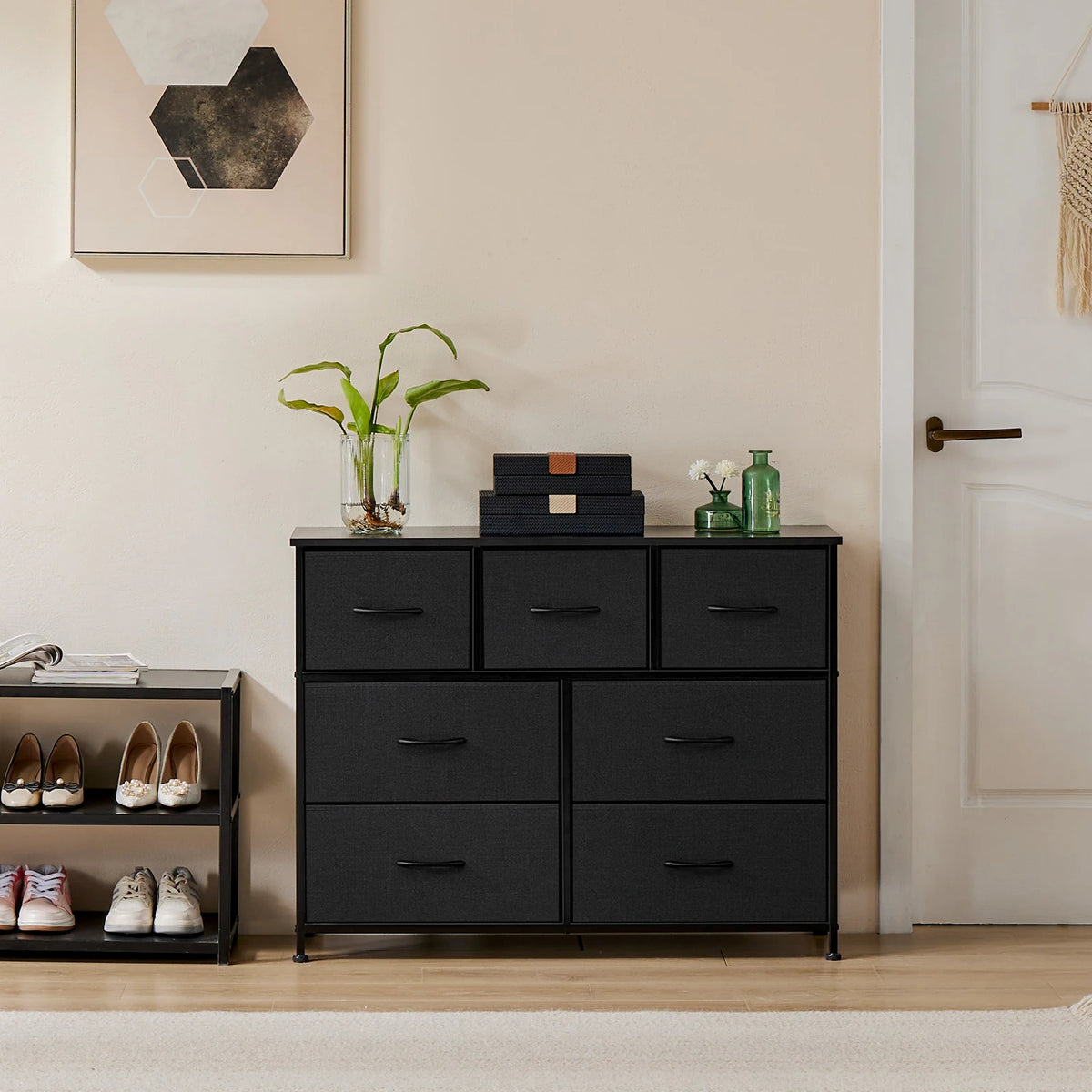 JHK Modern 7 Drawer Fabric Storage Dresser Organizer Cabinet