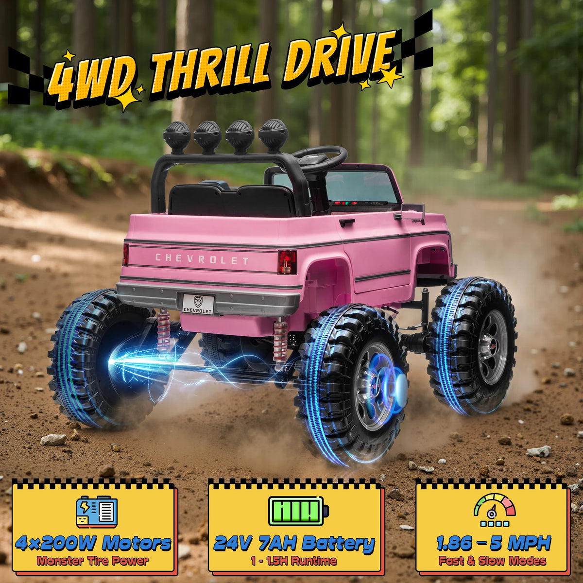 JOYRACER Licensed Chevrolet Cheyenne Ride On Car for Kids