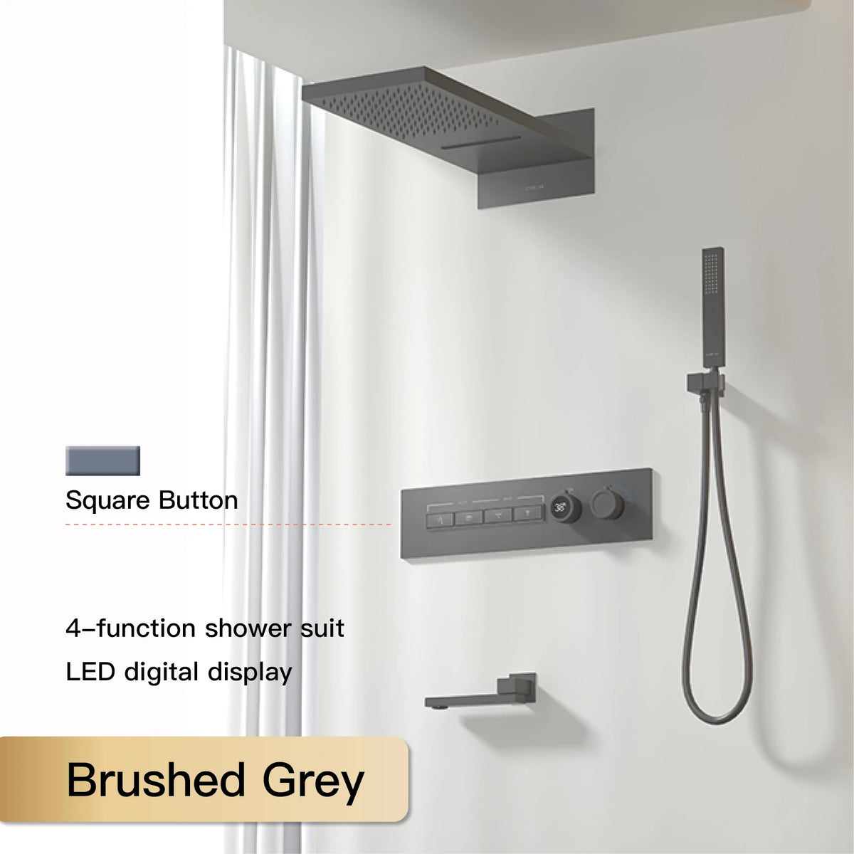 Aitana Wall Mounted Brass Multi Function Shower System