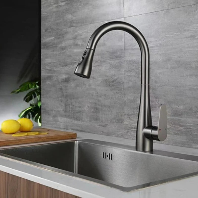 GEGVE Deck Mounted Single Handle Kitchen Sink Faucet Brass