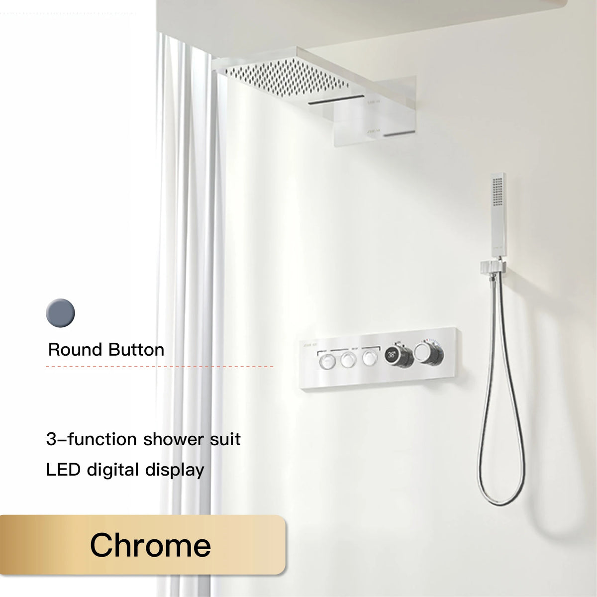 Aitana Wall Mounted Brass Multi Function Shower System