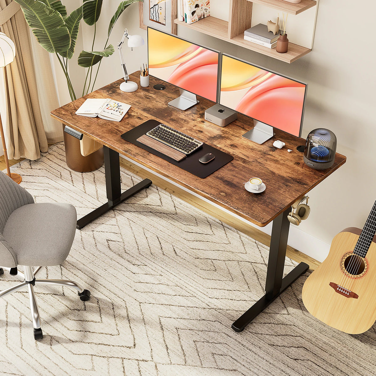 JHK Electric Height Adjustable Standing Desk for Home Office Workspaces