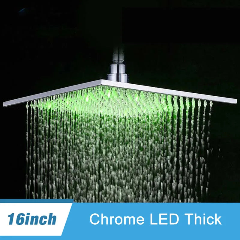 Shinesia LED Rainfall Shower Head With Changing Lights