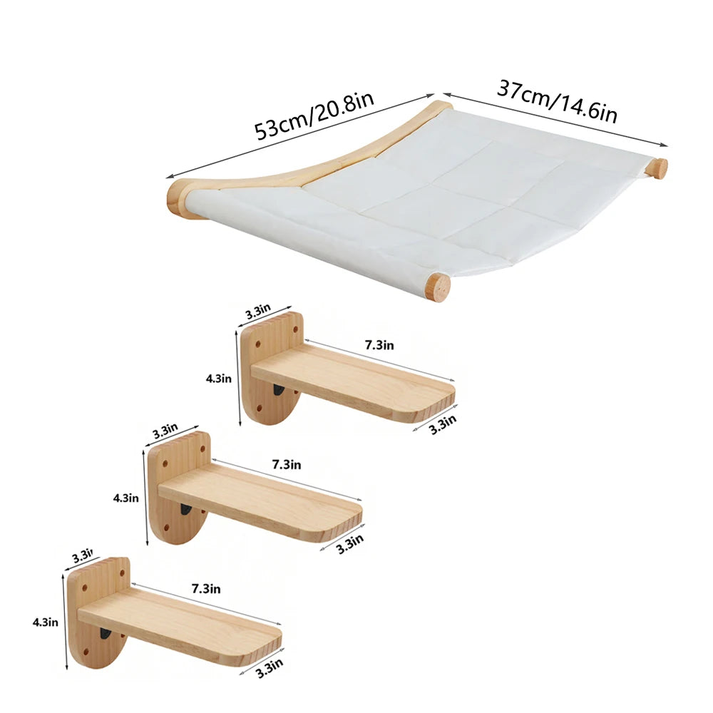 CWV Wall Mounted Cat Hammock Climbing Shelves And Perches