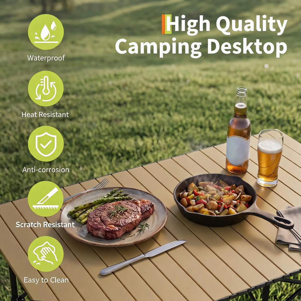 Lightweight Portable Folding Aluminum Outdoor Coffee Table