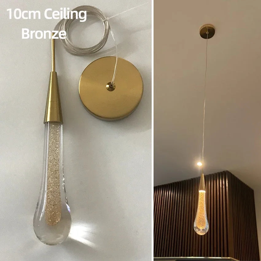 Modern Crystal Glass Led Pendant Light For Dining Room