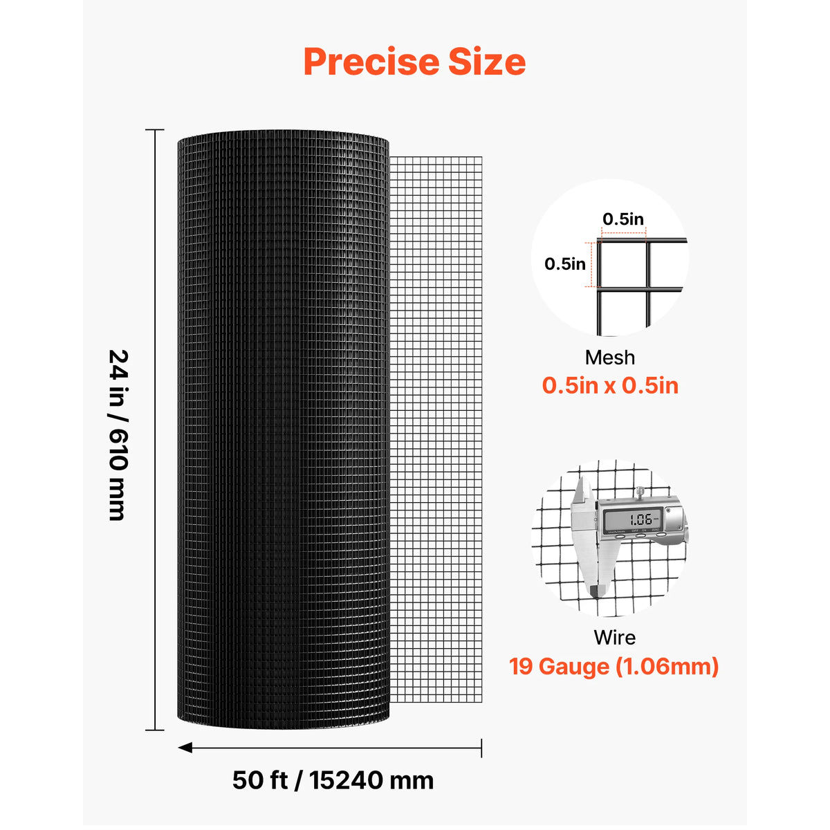 SucceBuy Galvanized Vinyl Coated Welded Wire Mesh for Garden Fencing