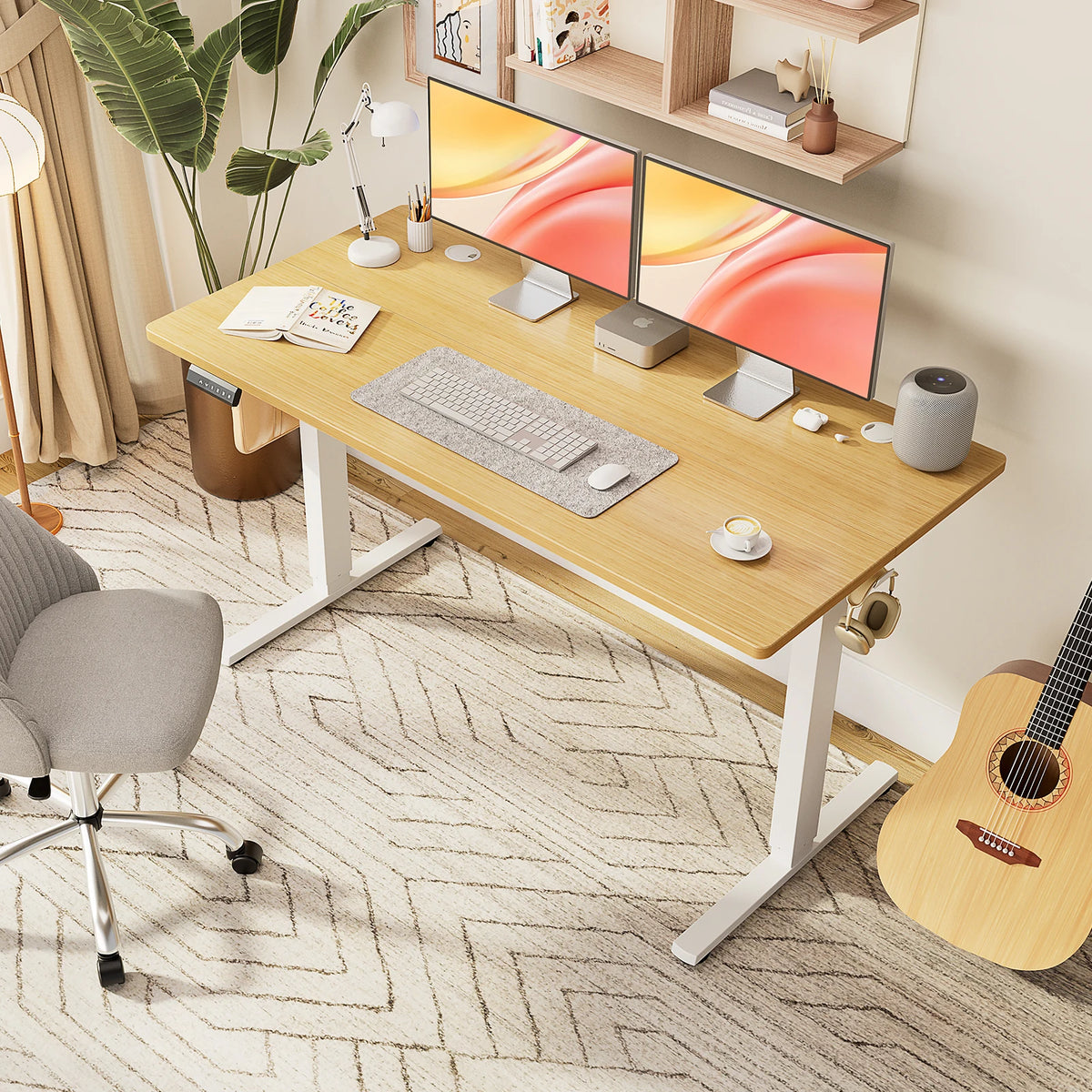JHK Electric Height Adjustable Standing Desk for Home Office Workspaces