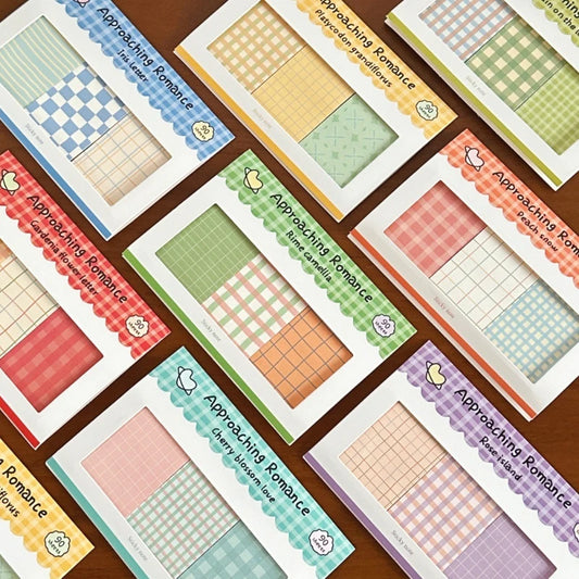 Kawaii Grid Sticky Notes Set for Journaling and Office Supplies