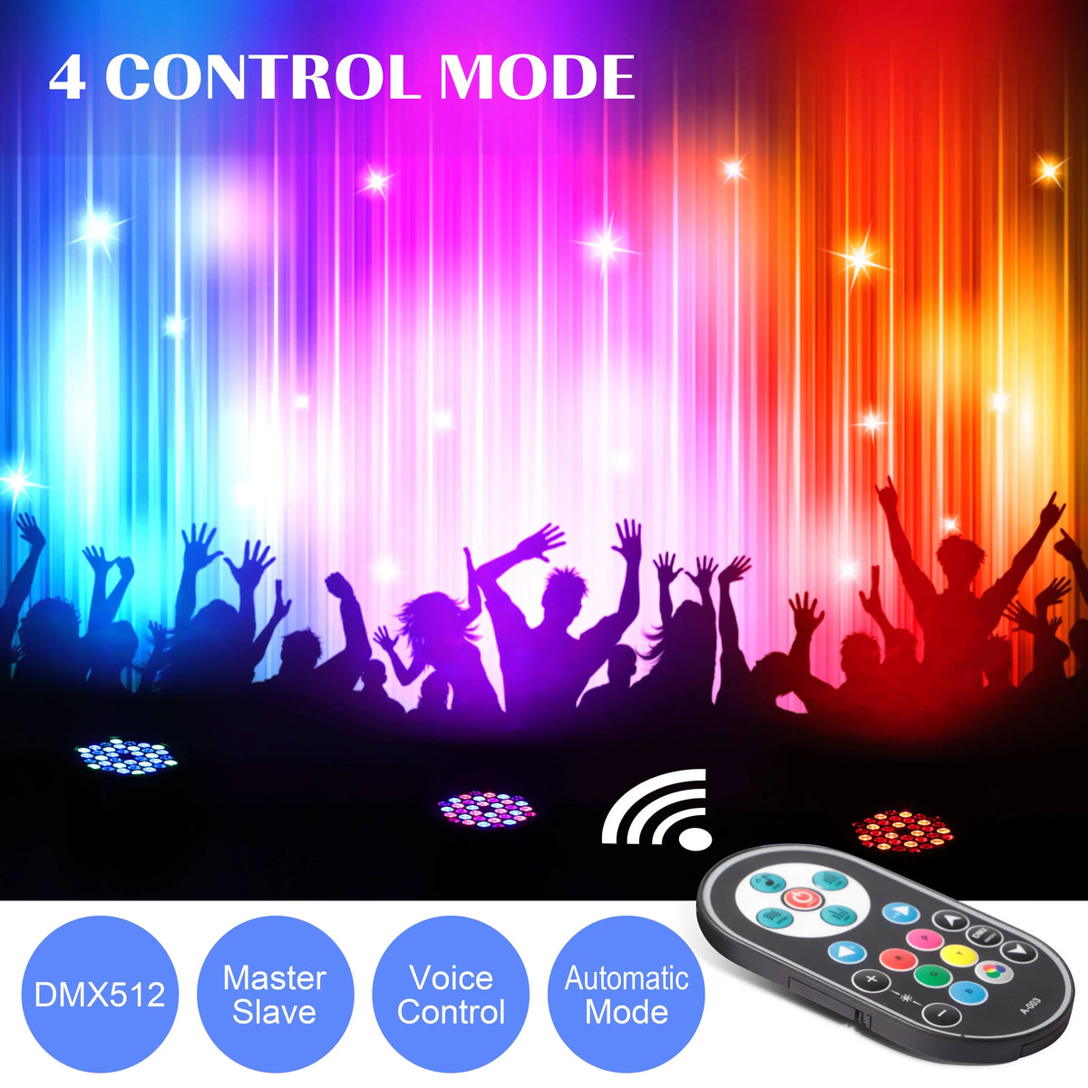 Datewink LED Par Stage Lights With DMX512 for DJ Events