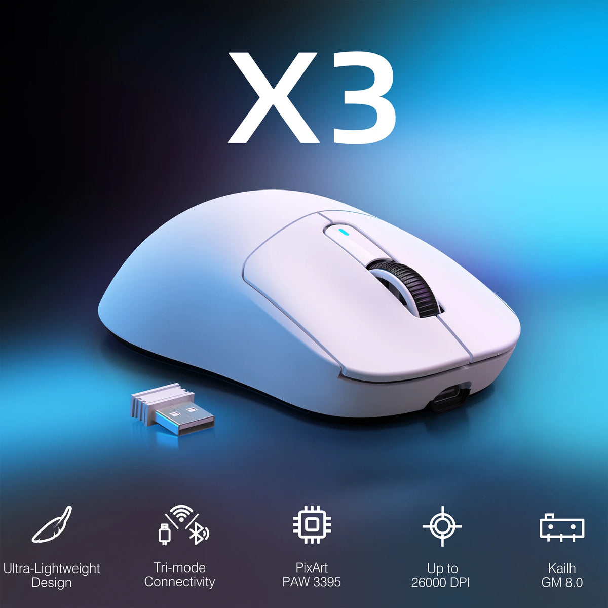 Attack Shark X3 Wireless Gaming Mouse With Triple Mode Connectivity