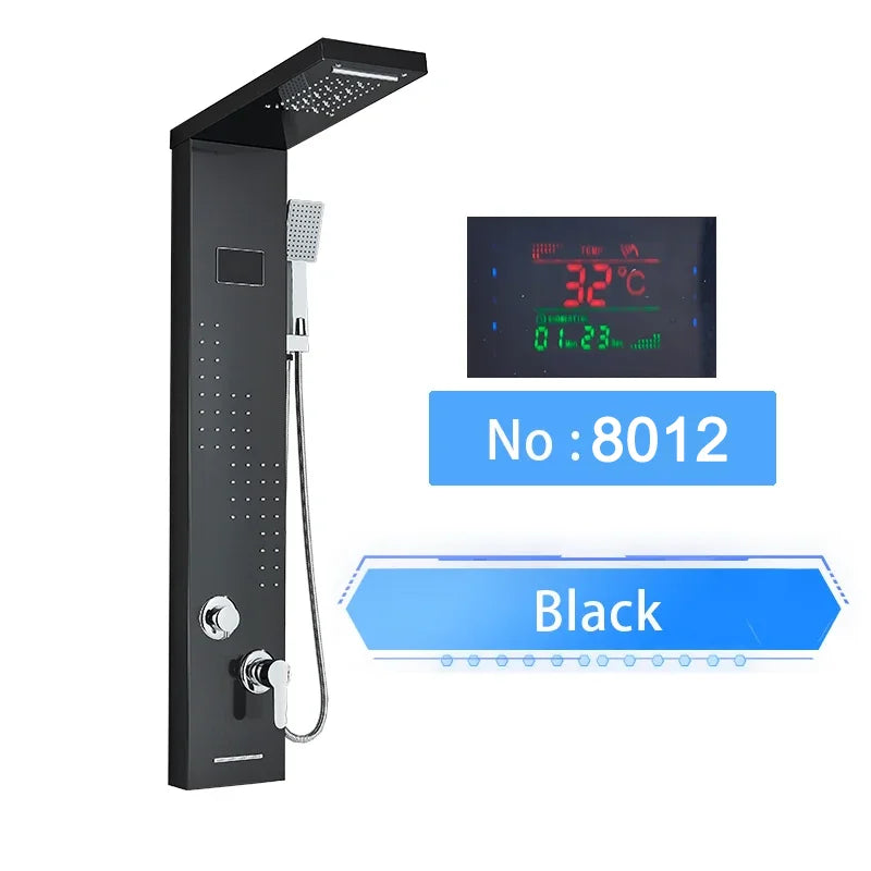 Shinesia LED Shower Panel With Digital Display Spa Massage Jets