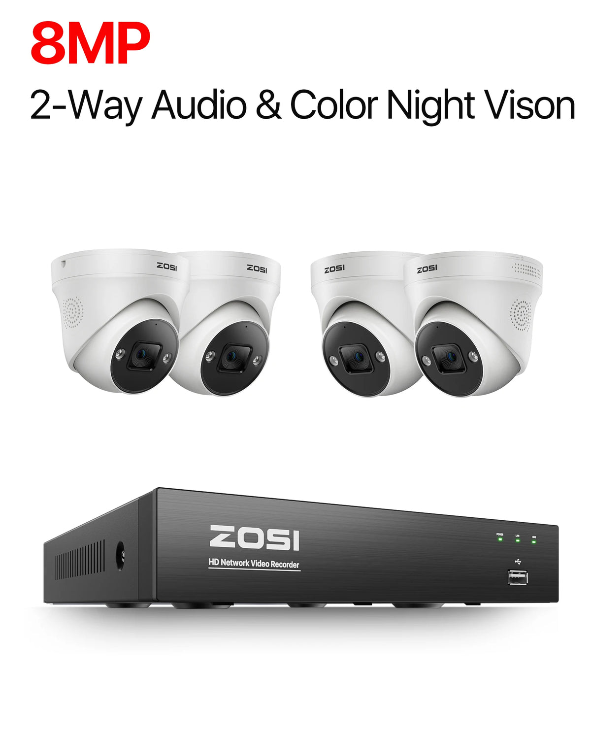 Zosi 4K PoE AI Smart Video Surveillance Home Camera System