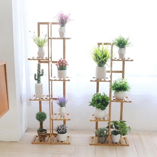 Wisfor Bamboo Corner Plant Stand Rack for Indoor Outdoor Plants