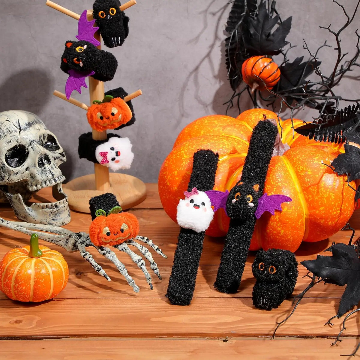 Halloween Ghost Plush Slap Bracelets Fun Party Favors And Prizes