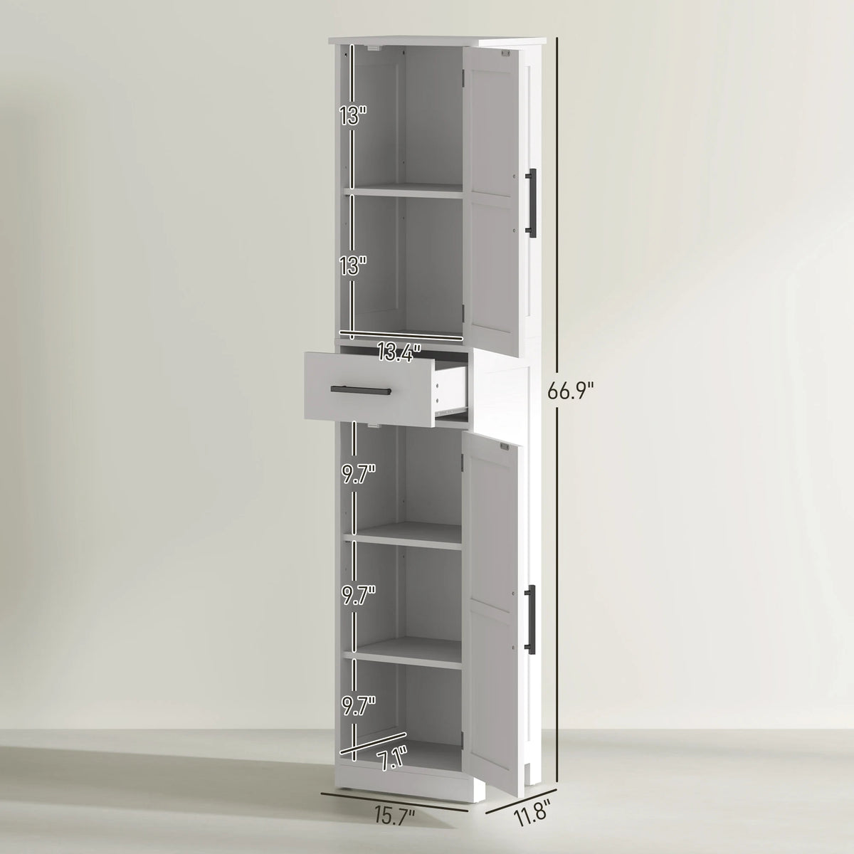 HOMCOM Farmhouse Bathroom Storage Cabinet With Drawer And Barn Doors