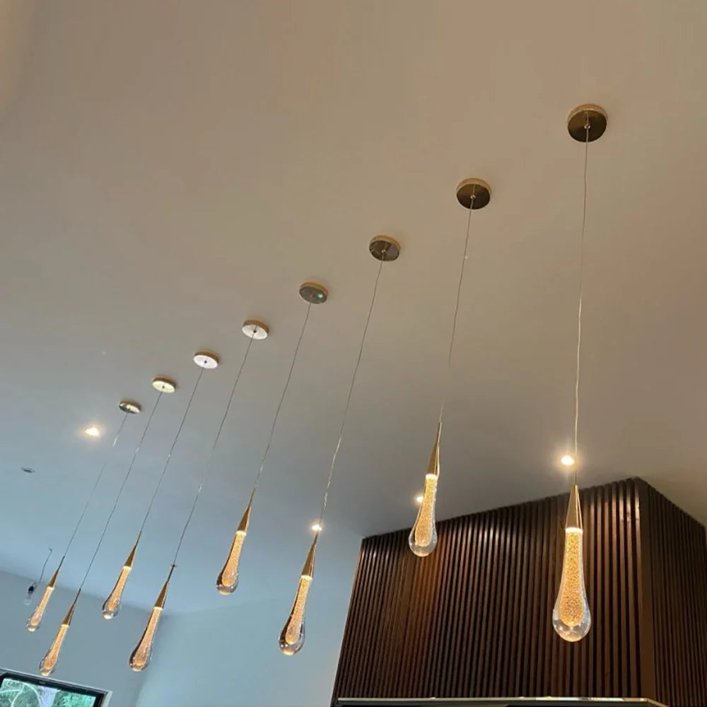 Modern Crystal Glass Led Pendant Light For Dining Room