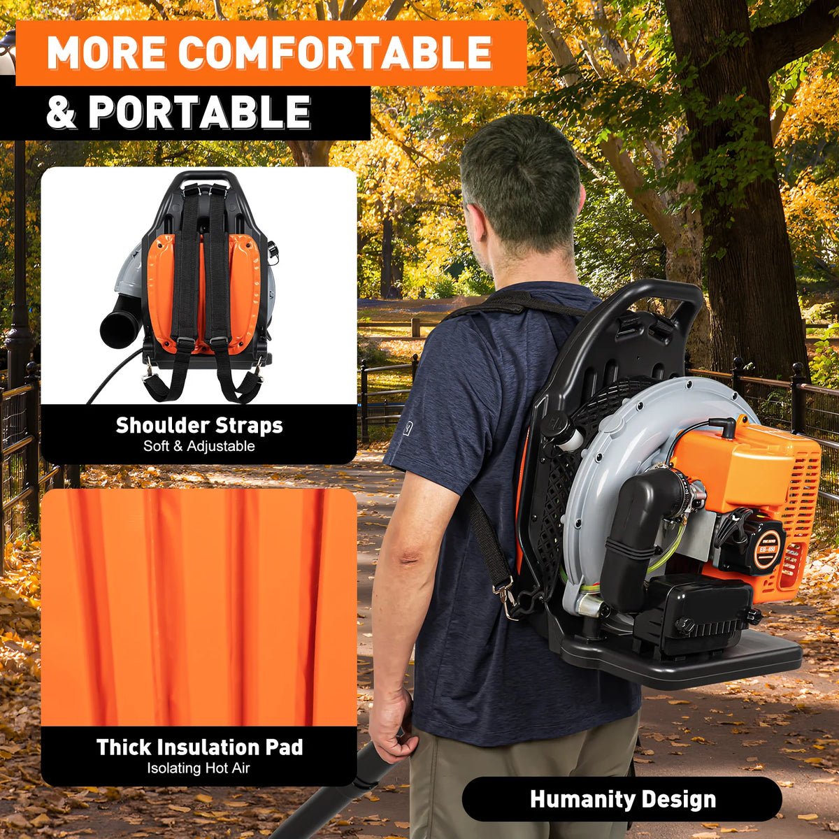 Gas Powered Backpack Leaf Blower For Lawn And Yard Care