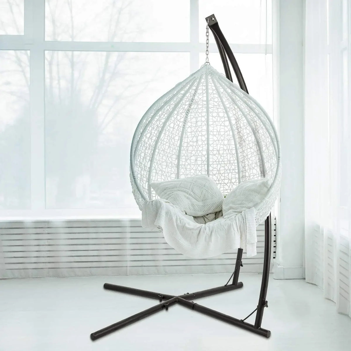 Homfa Heavy Duty Metal Hanging Chair Stand For Outdoor Porch