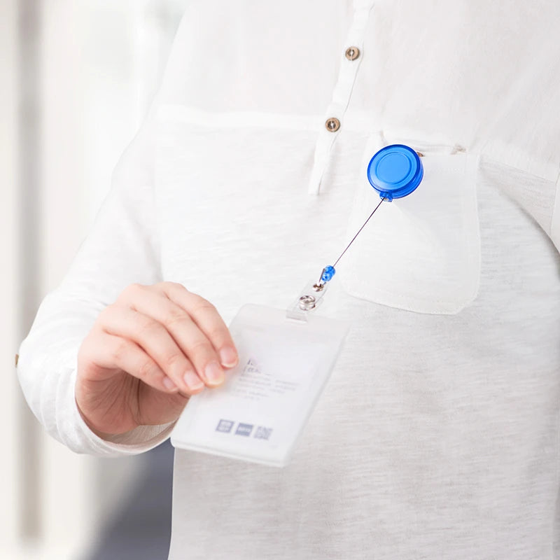 Retractable Badge Reel Set With Heavy Duty ID Card Holder