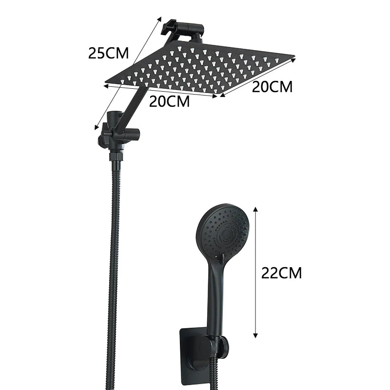 Stainless Steel Square Shower Kit With Hand Shower And Shutter