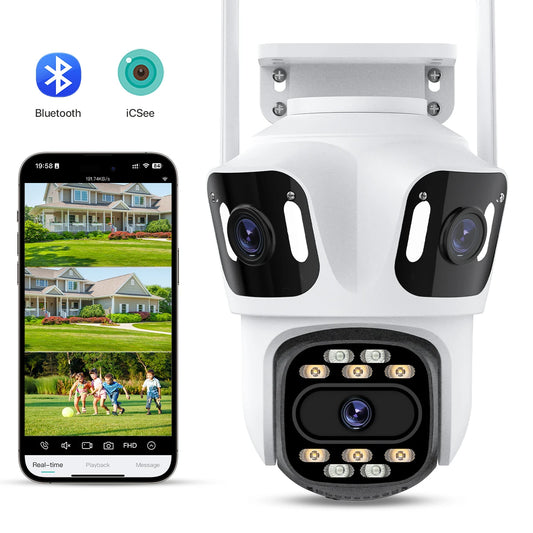 UDECER PTZ WiFi Security Camera With Three Lens Auto Tracking