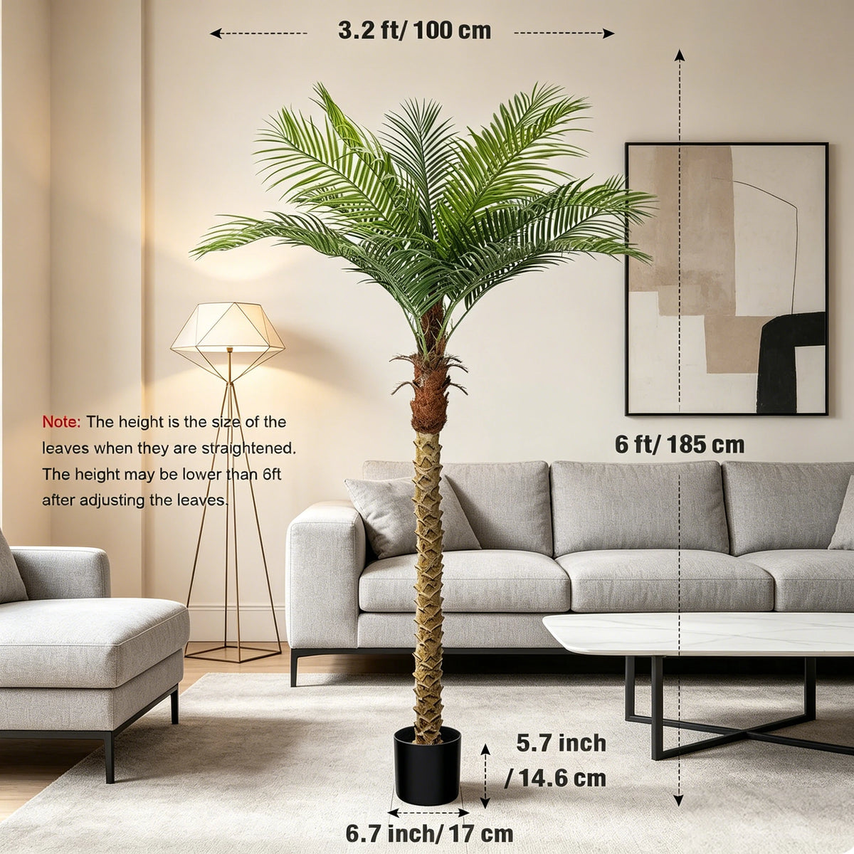 Olitree Artificial Golden Cane Palm Tree for Home and Patio Decor