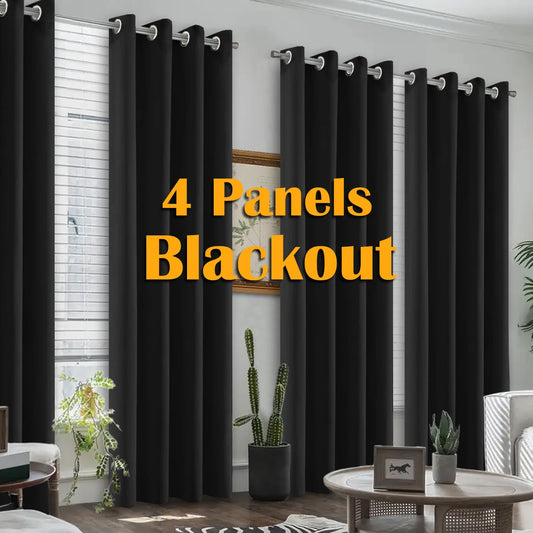Blackout Thermal Insulated Grommet Curtains for Bedroom and Living Room