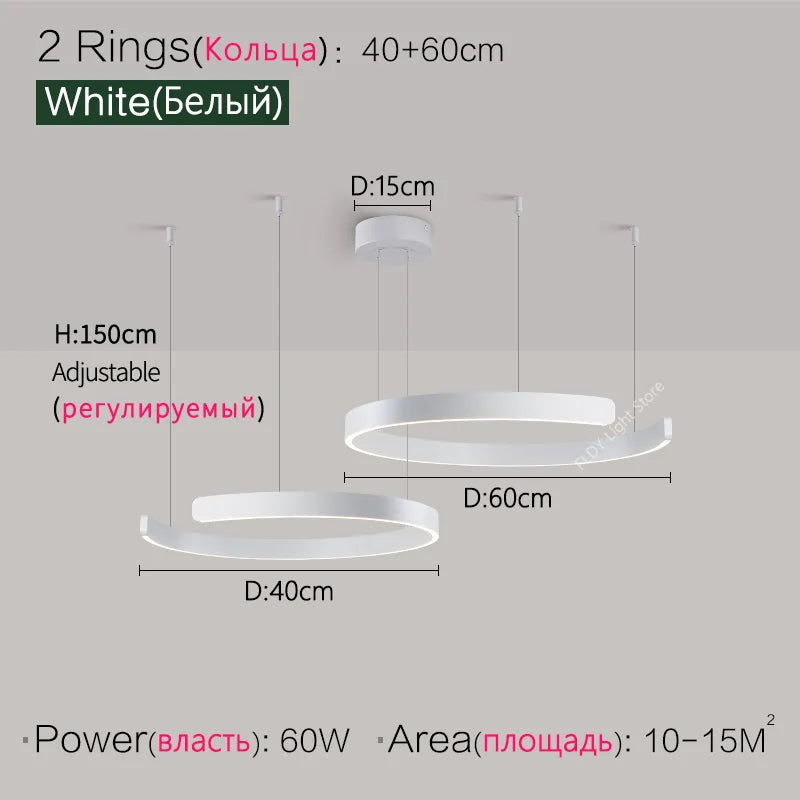 SLL Modern Nordic LED Ring Pendant Light for Living Spaces