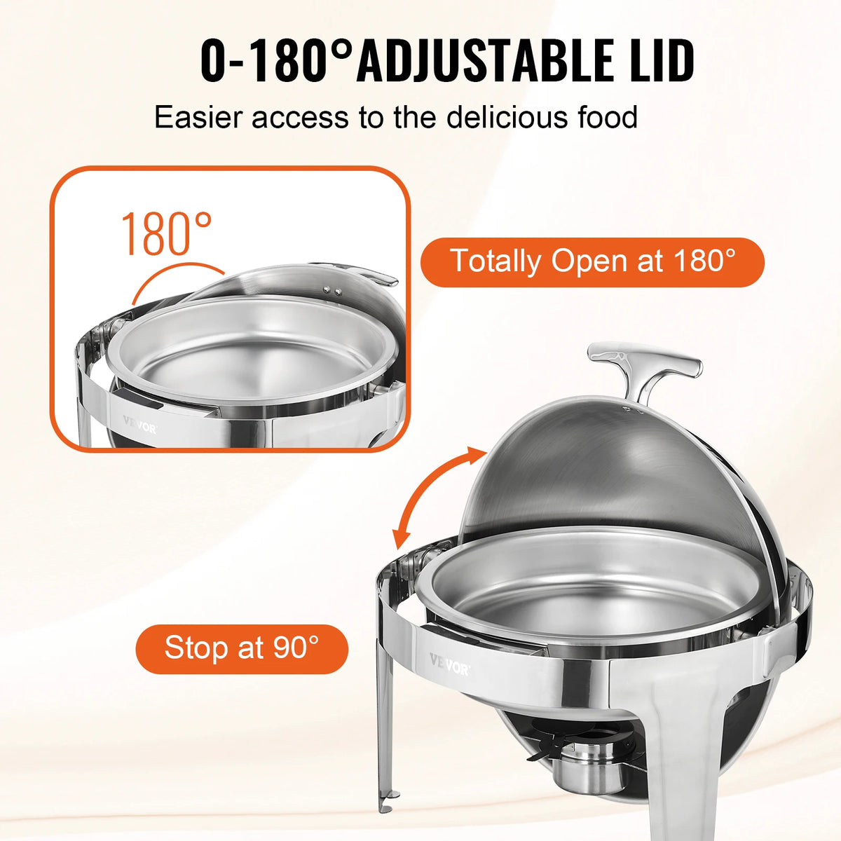 SucceBuy Heavy Duty Roll Top Chafing Dish Catering Buffet Warmer