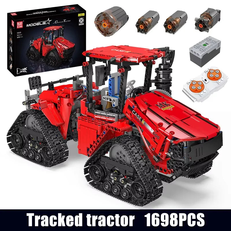 Mould King App Controlled Pneumatic Crawler Tractor Building Block Set