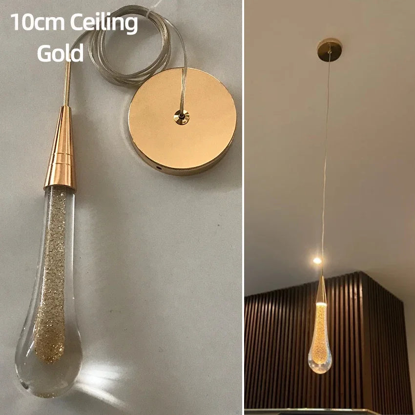 Modern Crystal Glass Led Pendant Light For Dining Room