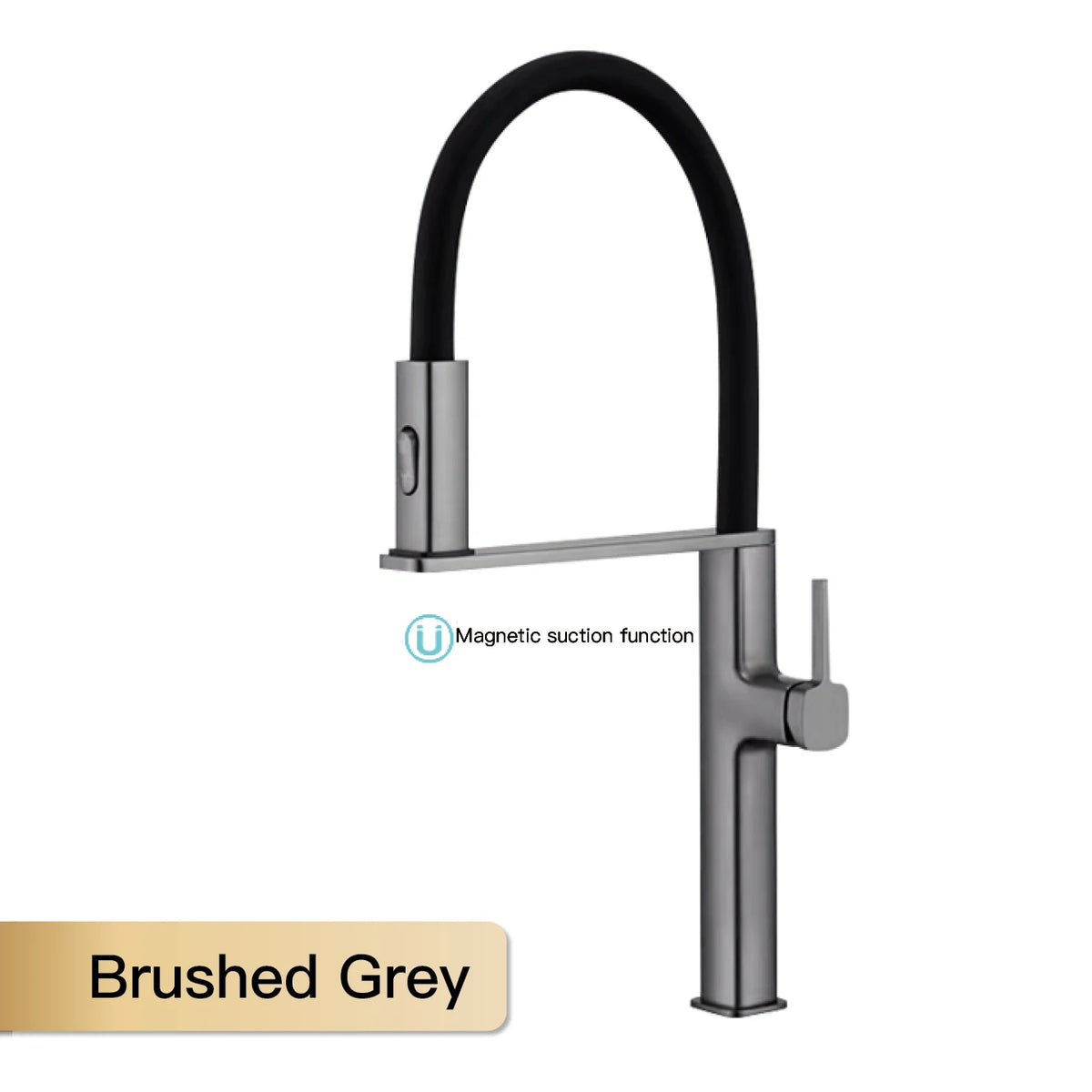 Aitana Brass Pull Out Magnetic Single Handle Kitchen Faucet