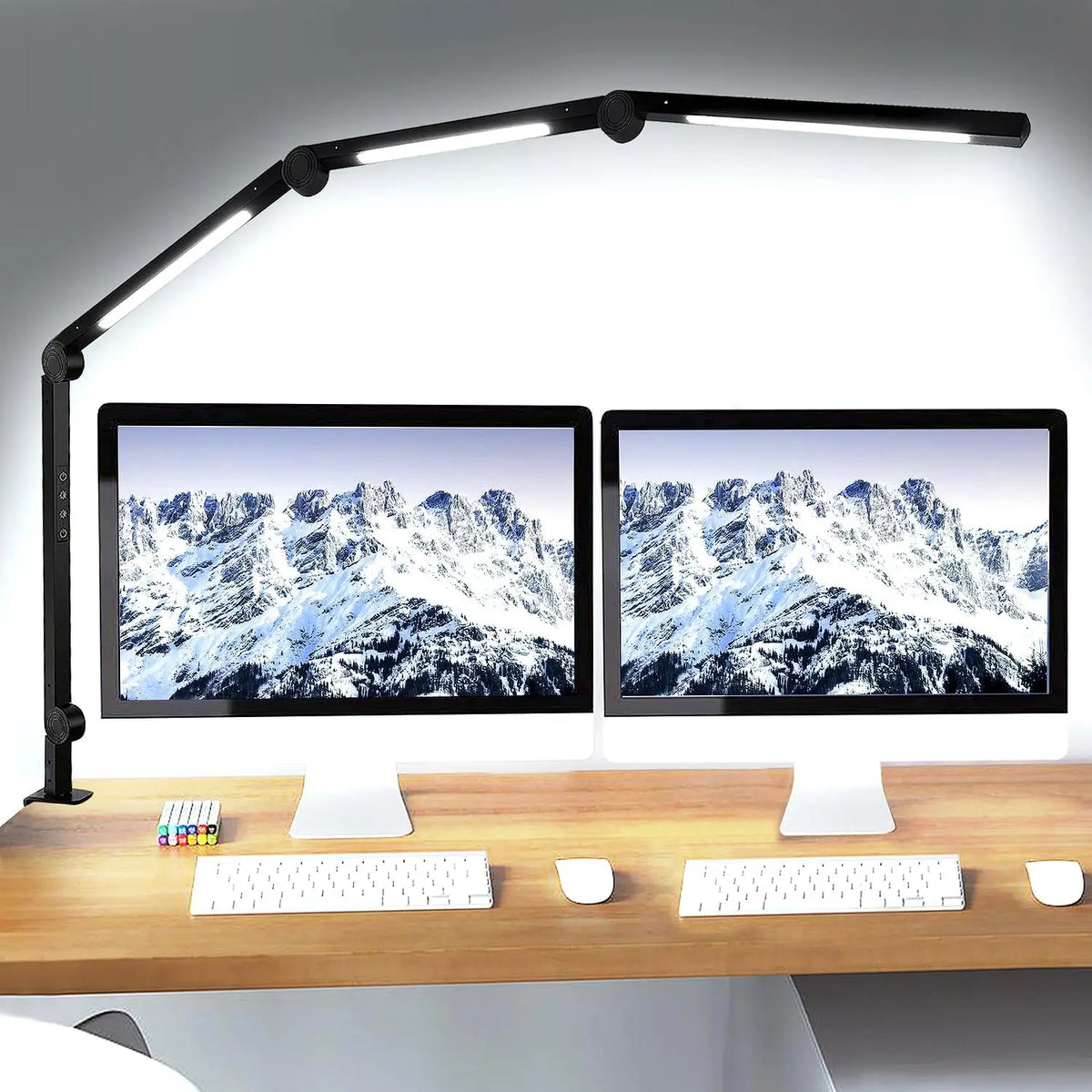 LED Clamp Desk Lamp With Flexible Arm And Dimmable Lighting