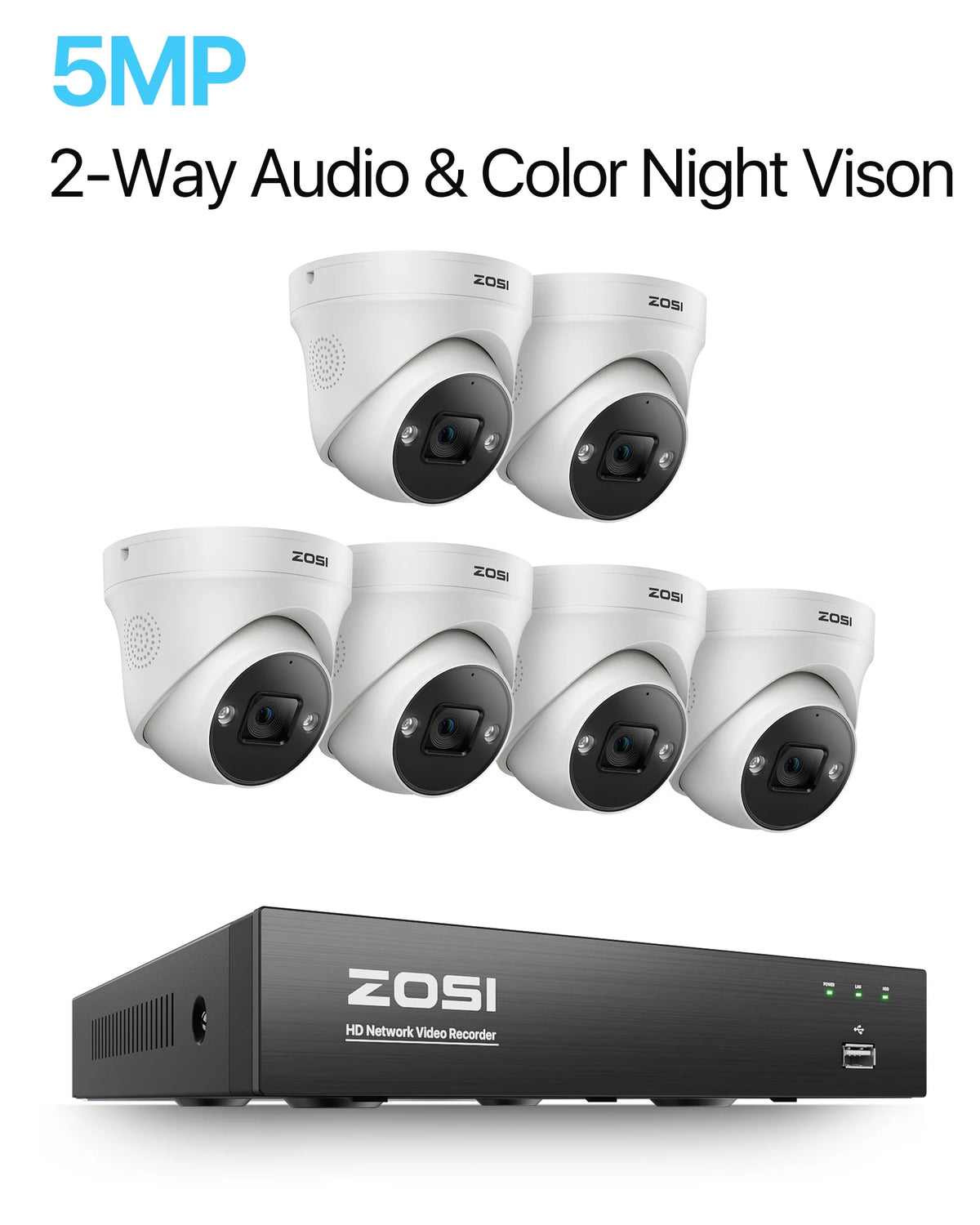 Zosi 4K PoE AI Smart Video Surveillance Home Camera System