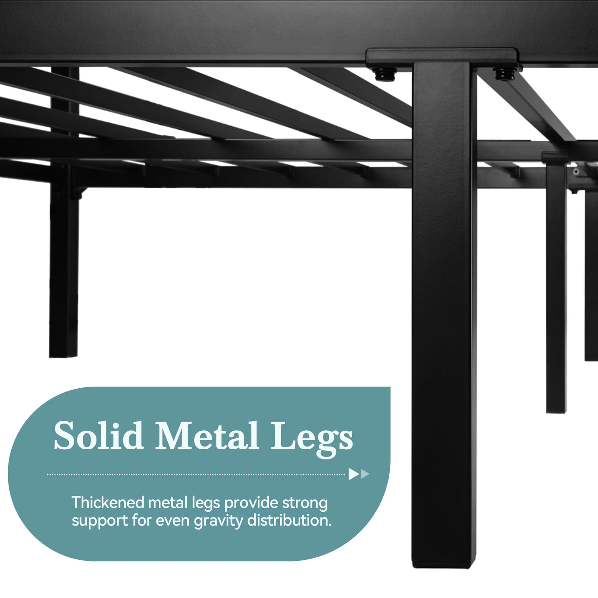 Hoomic Modern Metal Four Poster Bed Frame With Headboard